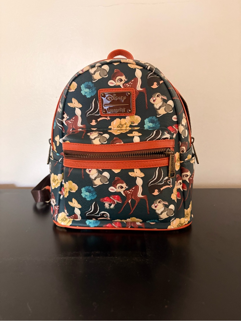 Loungefly Bambi Mini Backpack in Teal with Brown Trim